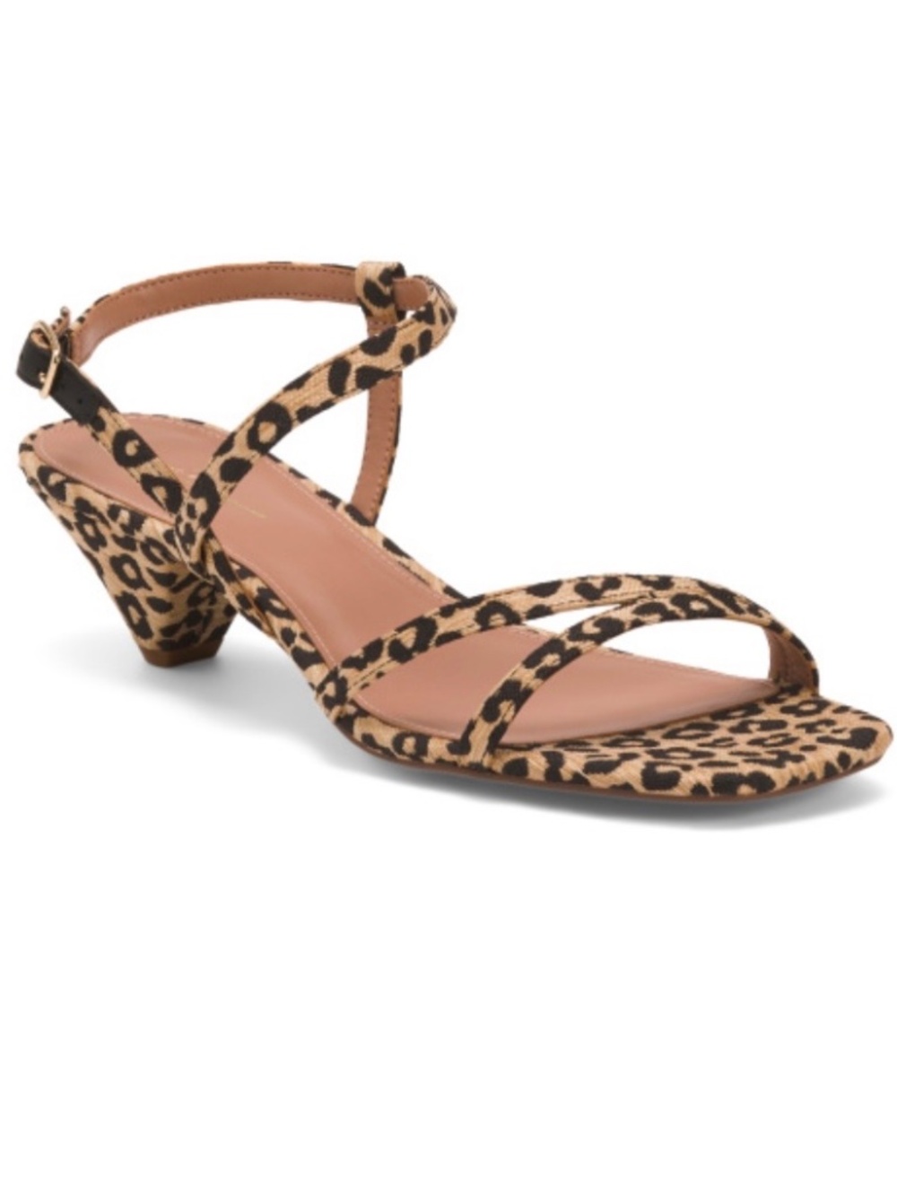 LINEA PAOLO Cannes Heeled Sandals, Color Tan Leopard,Size 7.5